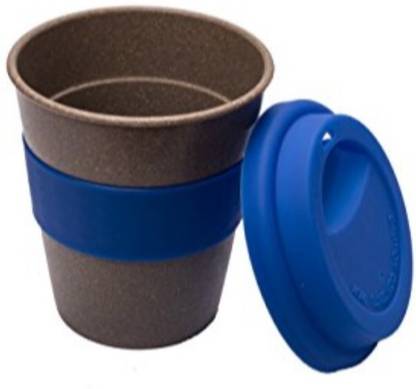 Smartcraft Coffee Bamboo Cup 350Ml Blue, Bamboo Coffee Cup with Silicone Lid, Eco-friendly, BPA free coffee cup - 350ml Wood Coffee Mug