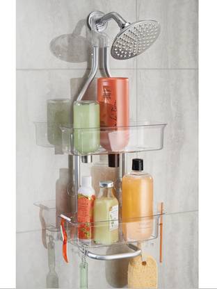 INTERDESIGN Zia Rust Proof Bathroom Shower Caddy for Shampoo, Conditioner, Soap Aluminium Wall Shelf