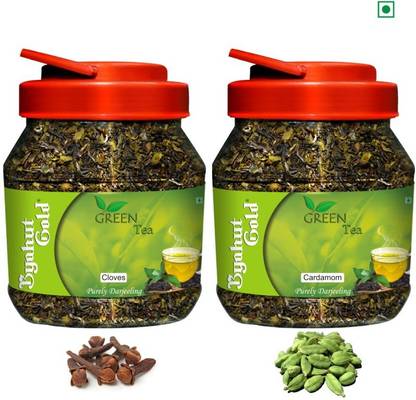 Byahut Gold Cloves and Cardamom Flavoured Green Tea Combo Cloves, Cardamom Tea Plastic Bottle