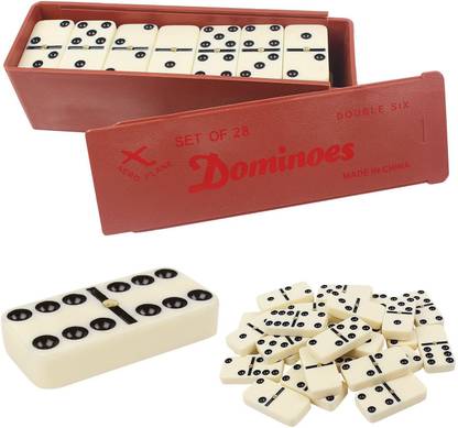 Jonquin Double Six Domino Game Set with 28 Domino Tiles Party & Fun Board Game