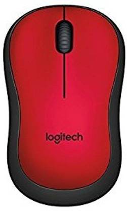 Logitech M221 Silent USB Mouse (Red) Wireless Ambidextrous Optical Mouse  with Bluetooth