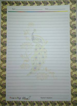 पी सेफ Designer Sheets (Pack of 3x20 Sheets) वन साइड रूल्ड A4 प्रोजेक्ट पेपर