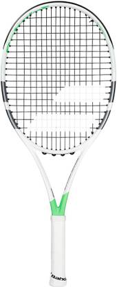 BABOLAT PURE STRIKE JR 26 WIM , Grip Size - 0 (3.375") White, Green Strung Tennis Racquet