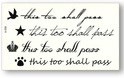 Savii Bird Star Crown Paw This Too Shall Pass Text Design