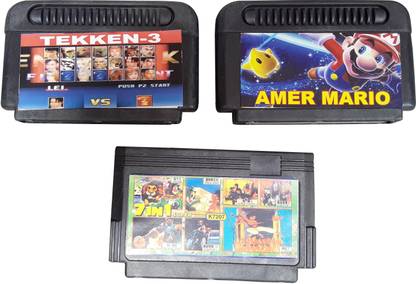 PTCMart 8 Bit Tv Video Game Cassettes Like Contra, Amer Mario & Taken 3 ( Set Of 3)  Gaming Accessory Kit