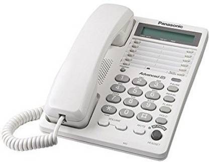 Panasonic KX-TS108W Corded Phone with Clock, White Corded Landline Phone