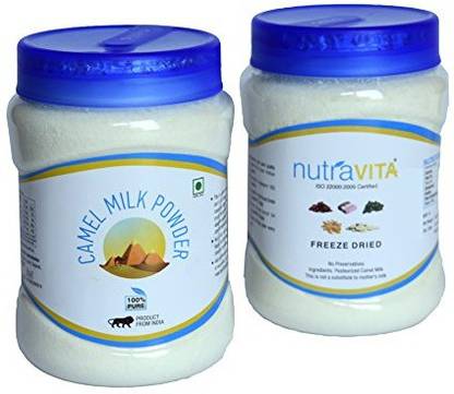 Nutra Vita Camel  TWO units of 240 G each (Freeze Dried,Gluten Free, No Additives, No Preservatives) Packed in Reusable PET Bottles Milk Powder