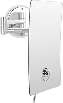 FOOLZY Frameless Makeup Mirror 8 Inch with 3x Magnification Extension Wall Mount Rectangular / Shaving Mirror / Bathroom Mirror MIR-5 Magnifying Mirror