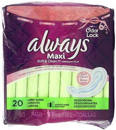 Always Maxi Soft & Clean With Odor-Lock Long Sanitary Pad