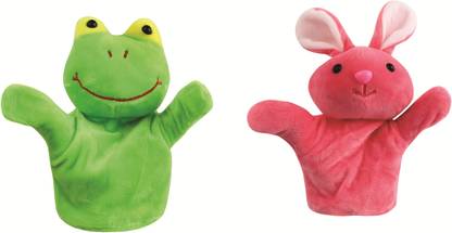 Skylofts Rabbit & Frog Animal Hand Puppets for Boys & Girls , Multi Color (Pack of 2) Finger Puppets