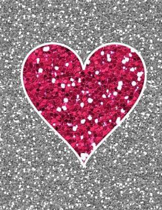 Glitter Heart Notebook - 4x4 Graph Paper