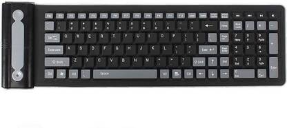 XBOLT Wireless Flexible Keyboard with 109 Keys, Numeric Keys Silicone Rubber Waterproof Fordable Wireless Standard Multi-device Keyboard