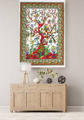 Handicraft-Palace Tree Of Life Indian Multi color Wall Hanging Art Tapestry