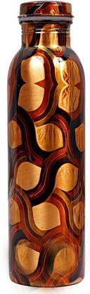 deva group of industries Printed Flower Design Copper Bottle, Storage Water & Travelling Purpose || Capacity 1050 ML|| Home Garden Hotel Restaurant Ware Good Health Benefits Indian for Indian Yoga Ayurveda Gift Item 1050 ml बॉटल