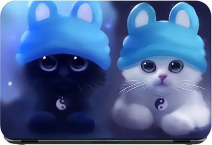 Flipkart SmartBuy Ying Yang Cats In Misty 3m or avery imported vinyl woith lamination Laptop Decal 15.6