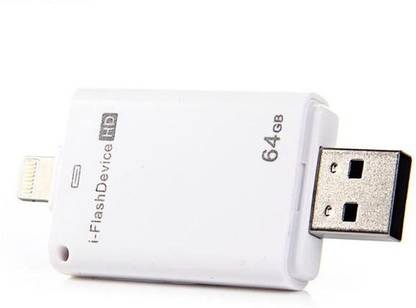 Affeeme iFlash Device 64GB Memory Two way Storage Device 64 GB Pen Drive 64 GB Pen Drive Compatible with Mobile, Laptop USB 3.0 Plastic Case