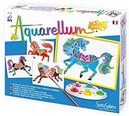 Sentosphere USA Sentosphere Aquarellum Junior - Horses - Arts And Crafts Watercolor Paint Set