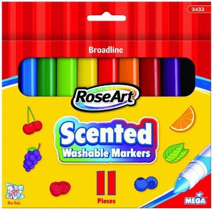 Rose Art Roseart Scented Broadline Washable Markers, 11-Count (3433Va-48)