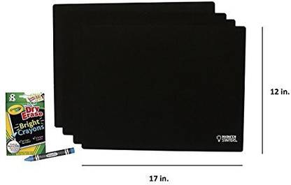 Generic Imagination Starters Reusable Washable 12" X 17" Chalkboard Placemats And Mess Free Crayola Dry Erase Crayons - Draw, Color, Doo