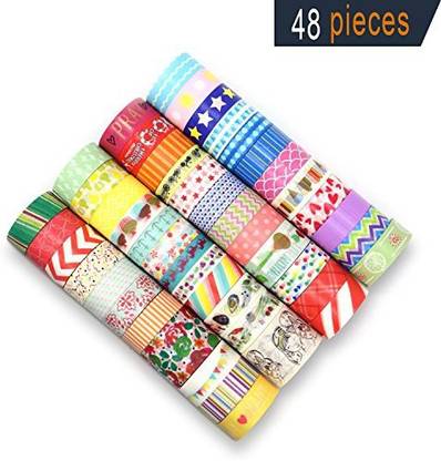 Generic Washi Masking Tape, 48 Rolls Decorative Craft Tape Sets For Diy & Gift Wrapping With Pretty Patterns In Different Style