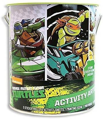Tara Toys Teenage Mutant Ninja Turtles Deluxe Activity Art Can - Paint, Color, Sticker And Stencil Tmnt Set