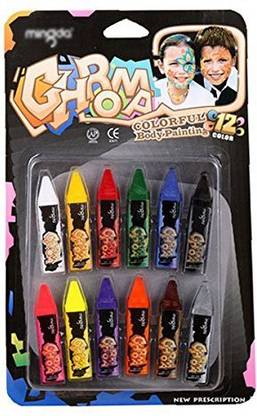 Generic Clara 12 Colors Face Paint Crayon Body Color Drawing Sticks Washable Erasable Pigment(12Pcs)