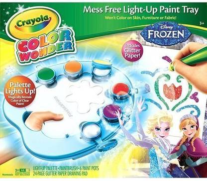 CRAYOLA Disney Frozen Color Wonder Frozen Mess Free Light-Up Paint Tray