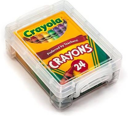 CRAYOLA Crayons 24 Count With Clear Super Stacker Plastic Crayon Box (Bundle)