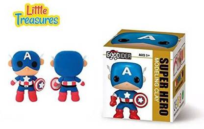 Generic America Super-Hero Captain Clay Modeling And Sculpting Diy Play-Set � Create Your 3D Favorite Cartoon Characters With Molding Pl