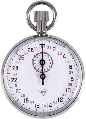 BALRAMA 1/10 Second Recorder Diamond Stopwatch 504 Mechanical Watch Timer 13 Jewel Brass Chromed Professional Sport Watch Timer Analog Mechanical Stop Watch 504 Stopwatch Chronometer 1/10 Second Recorder 12h Extended Running Time with 13 Jewels + Start/Stop/Reset CROWN Pocket Watch