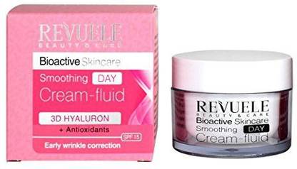 Revuele Bioactive Skincare Smoothing Day Cream Fluid 3D Hyaluron Antioxidants Early Wrinkle Correction