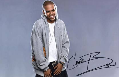 CHRIS BROWN AUTOGRAPHED SIGNED B3 12 X 18 INCHES POSTER ART Photographic Paper