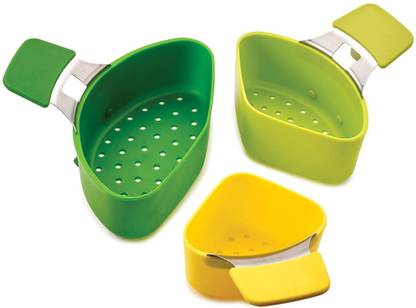 EZ Life 3 Piece Kitchen Steaming Pod Set- Silicon-Mix Color Silicone Steamer