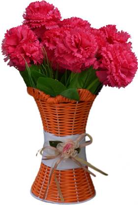 SKY TRENDS Artificial Flowers with Flower Pot | Flower vase for Home Decoration | Flower Pot with Artificial Flowers-014 Plastic Vase