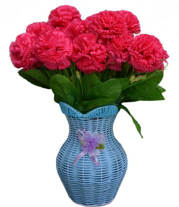 स्काई ट्रेंड Artificial Flowers with Flower Pot | Flower vase for Home Decoration | Flower Pot with Artificial Flowers-048 प्लास्टिक वास