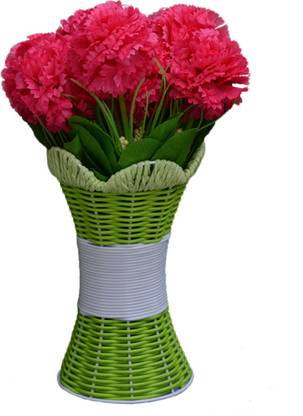 स्की ट्रेंड Artificial Flowers with Flower Pot | Flower vase for Home Decoration | Flower Pot with Artificial Flowers-018 प्लास्टिक वास