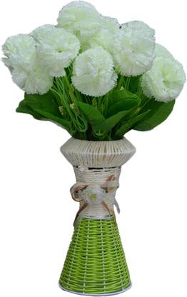 स्की ट्रेंड Artificial Flowers with Flower Pot | Flower vase for Home Decoration | Flower Pot with Artificial Flowers-021 प्लास्टिक वास