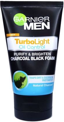 Garnier Men Men TurboLight Oil Control Charcoal Foam - 100ml Face Wash