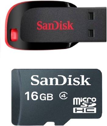 SanDisk Memory Card Accessory Combo for 16 GB Class 4 Memory Card And 16 GB Pendrive Combo