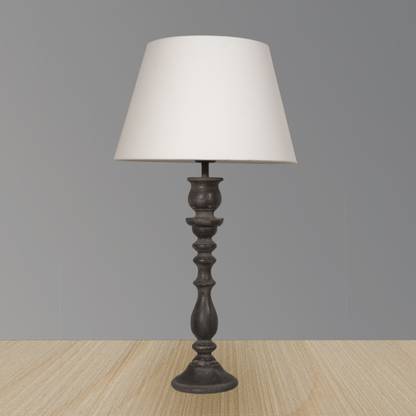 Ujjala Distressed Grey Wood Table Lamp