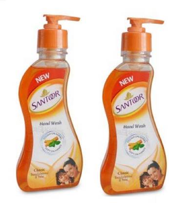 Santoor Classic Sandalwood and Tulsi-215ml+215ml Pump Bottle (pack of 2 pc) Hand Wash Pump Dispenser