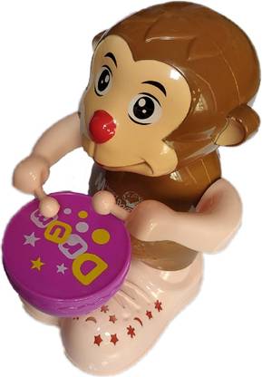 SHIVA1341 Happy Monkey Beat The Drum Toy for Kids multi color