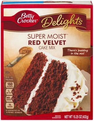 Betty Crocker Delights Super Moist Red Velvet Cake Mix - 432g (15.25oz) 432 g