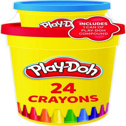 PLAY-DOH 24-Count Crayons in Tub Includes 1 oz Can in PDQ