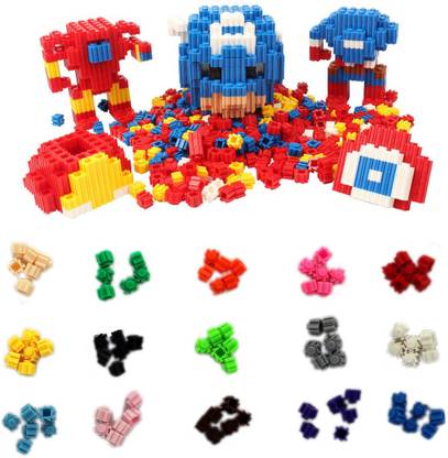 Shoppernation Micro Blocks Set Pixel Bricks - Lego Brick Blocks 3000 Pieces 6 Side Connectors 200 Each of 15 Colors