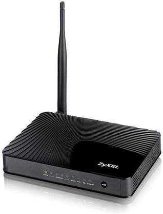 Zyxel ZYXE AMG1202-T10B Wireless N-lite ADSL2+ 4-port Gateway Wireless Router 2.4 GHz 150 Mbps Wifi Speed Dual Band External Antenna Both (Ethernet and ADSL)