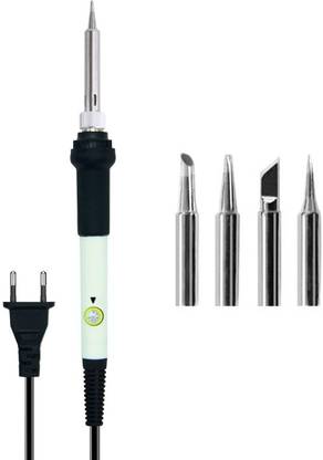 PagKis Variable Temprature 60 W Soldering Iron with 900M-T-K, 900M-T- 3.2 D, 900M-T-4C Shape and Pointed Soldering Tips - With Power Indicator Light 60 W Temperature Controlled