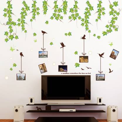 Aquire 150 cm Wall Sticker Hanging Vines & Bird Carrying Frames Self Adhesive Sticker