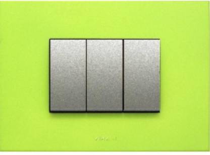 VIHAN 3 Module F-ONE Pastel Lime Light Green Color Plate Switch 20 A Three Way Electrical Switch