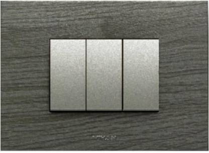 VIHAN 3 Module F-ONE Carbon Venge Wood Color Plate Switch 20 A Three Way Electrical Switch